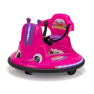 12-Volt Kids Ride on Bumper Car with Remote Control and Music in Pink