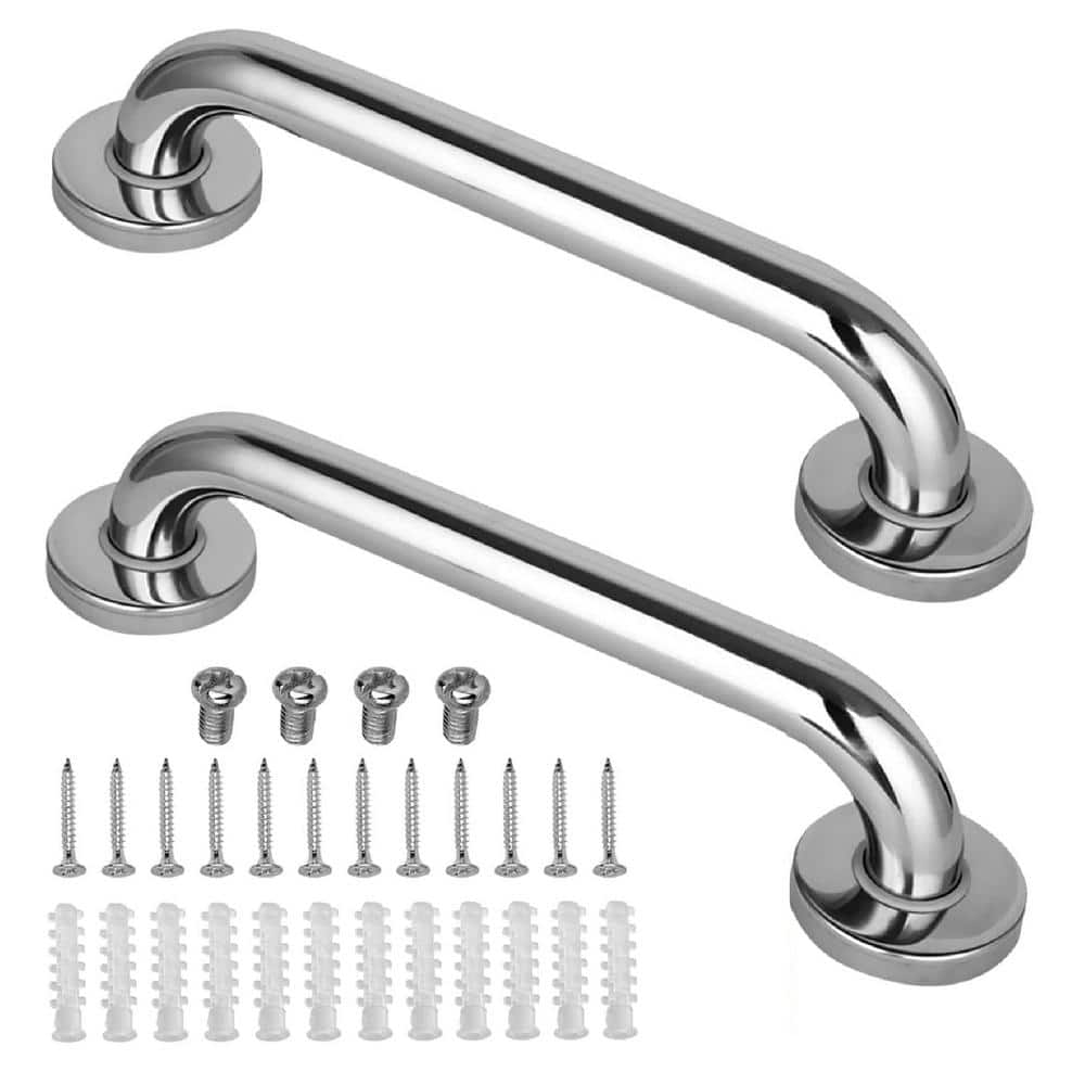12.79 in. Concealed Screw Shower Grab Bar, Stainless Steel Bathroom for Sho