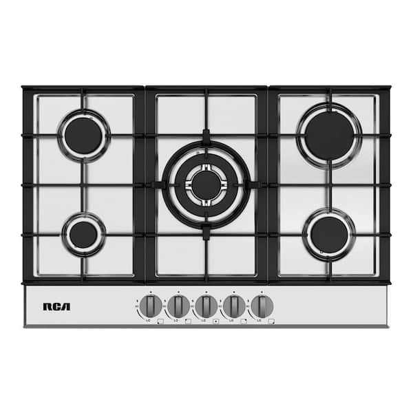 30 in. Century Collection Drop-In Gas Cooktop, 5 Burners, Cast Iron Grates, Metal Knobs in Stainless Steel