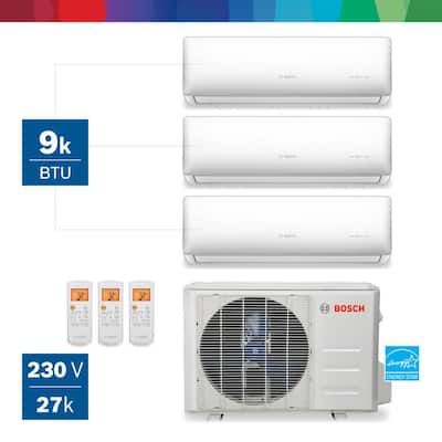 Pro Pack 3-Zone 27,000 BTU 2.25 Ton Ductless Mini Split Air Conditioner with Heat Pump 230V
