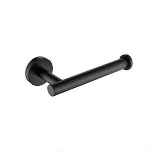 Stainless Steel Wall Mount Toilet Roll Paper Holder in Matte Black ( Pack of 2 )