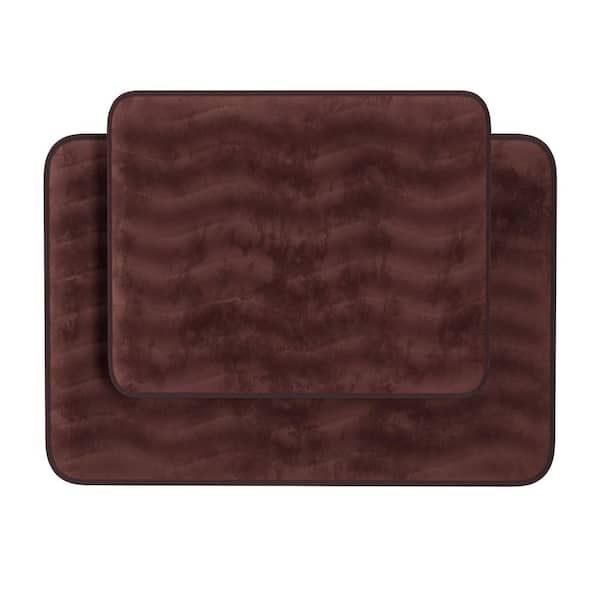 2-Piece Chocolate Memory Foam Bath Mat Set