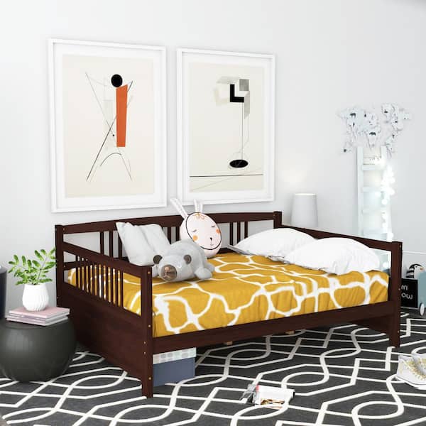 GHOUSE Espresso Solid Wood Full Size Daybed