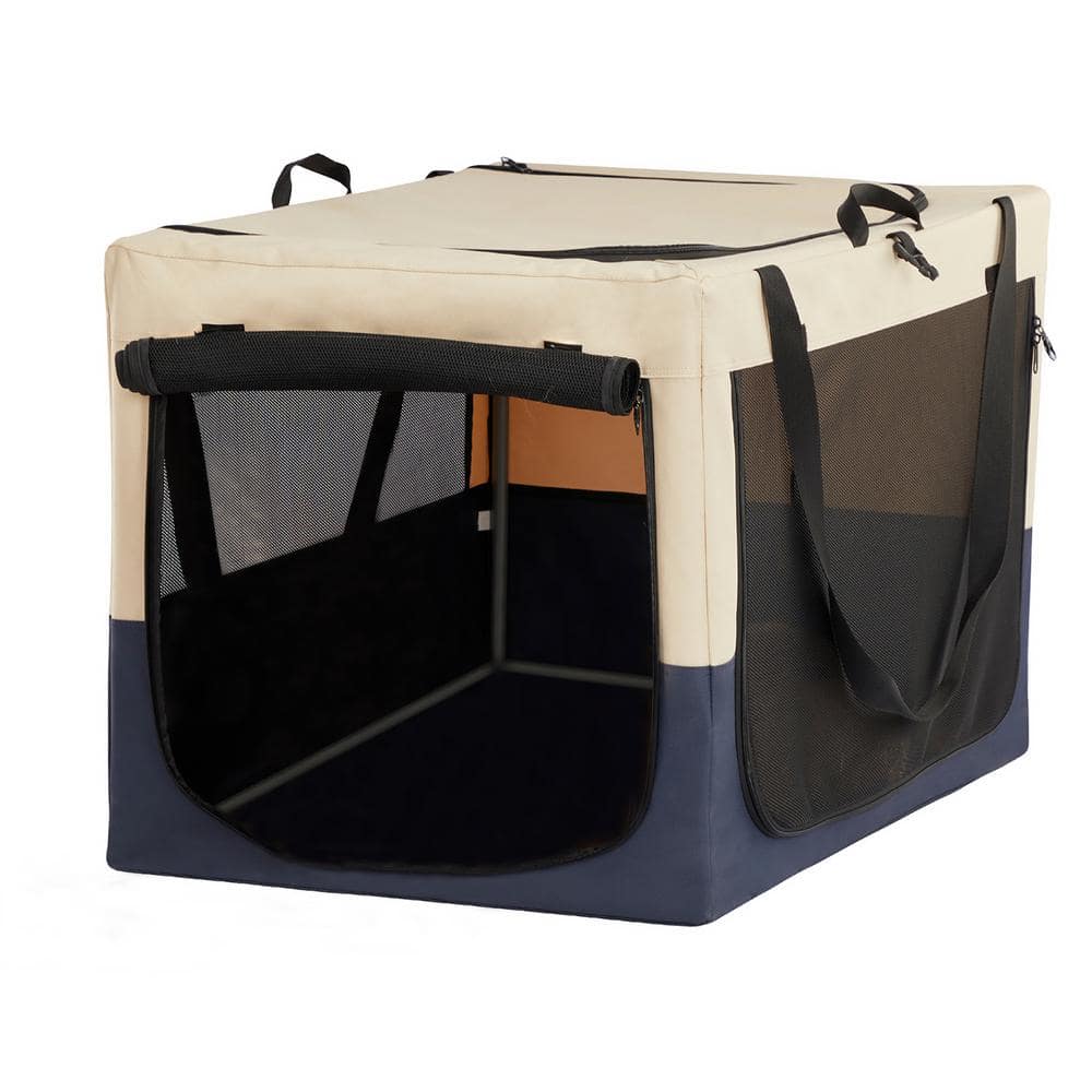 Extra Large Portable Folding Dog Soft Crate w/ 4 Lockable Wheels