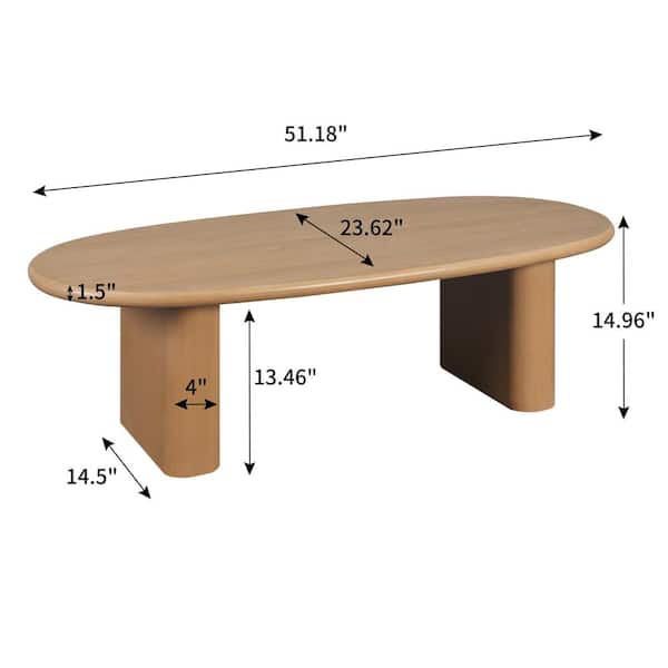 Unbranded 24 in. Brown Wood Tapered Tabletop End Table with Pedestal Base Wood Grain Top Sofa Side Table Small Coffee Table