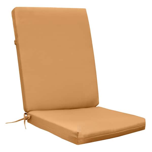 OUTDOOR DECOR BY COMMONWEALTH Outdoor Solid Mustard Olefin Textured High Back Cushion 20 x 45-Includes 1-High Back Cushion
