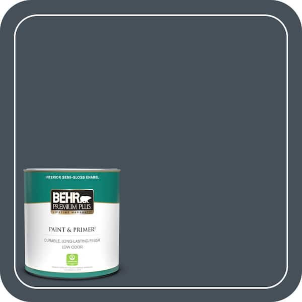 BEHR PREMIUM PLUS 1 qt. #PPF-48 Evening Storm Semi-Gloss Enamel Low Odor Interior Paint & Primer