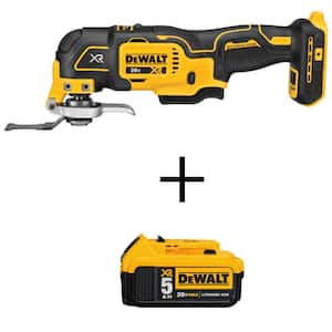 20V MAX XR Cordless Brushless 3-Speed Oscillating Multi Tool and (1) 20V MAX XR Premium Lithium-Ion 5.0Ah Battery