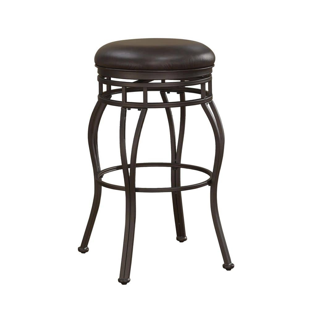 American Woodcrafters Sienna 34 in. Russet Brown Swivel Bar Stool B1 ...