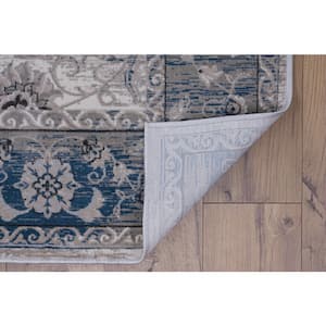Crop Isfahan Grey and Blue 5 ft. x 7 ft. 6 in. Area Rug