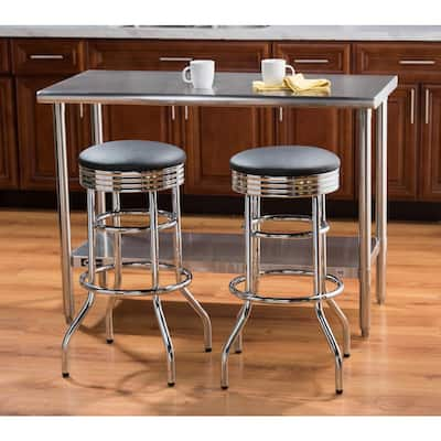 Trademark Gameroom Maine Black Bears Bar Stools Chrome Bar height