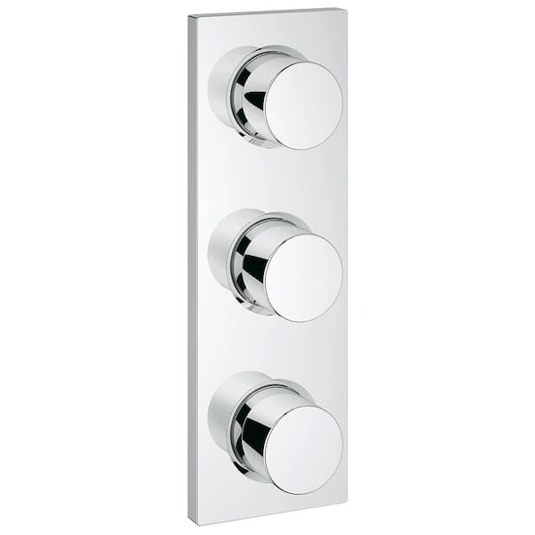 GROHE Grotherm F 3-Handle Triple Volume Control Valve Trim Kit in StarLight Chrome (Valve Sold Separately)
