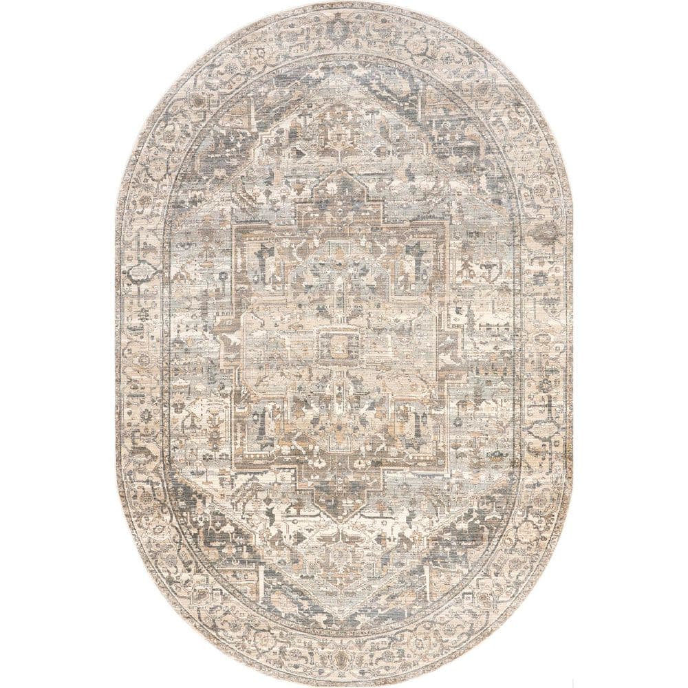 Reviews for nuLOOM Ehtel Medallion Fringe Silver 4 ft. x 6 ft. Indoor ...