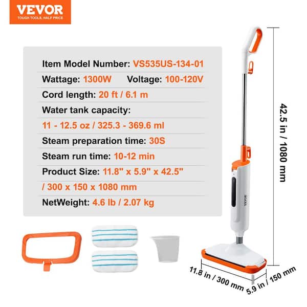 Multifunction 1300W Steam Mop Hard Floor Cleaner with XL Removable Water  Tank