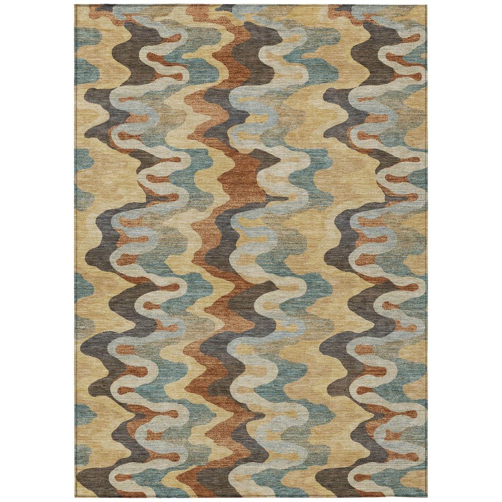 Chantille Machine Washable Indoor/Outdoor Abstract ACN2481 Gold 9 ft. x 12 ft. Area Rug price history on PriceWatchPro