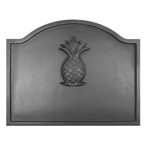 ACHLA DESIGNS 22.5 in. L Black Large Cast Iron Pineapple Fireback