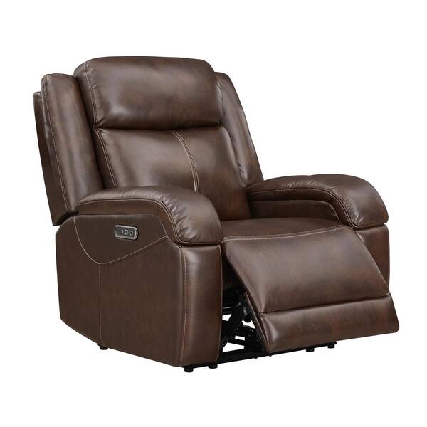 SPRUCE & SPRING Auberon Dark Brown Genuine Leather Wall Hugger RV Power ...