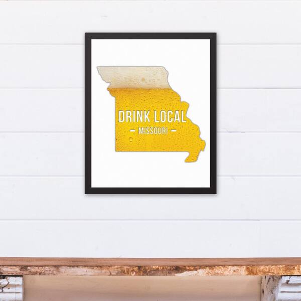 DESIGNS DIRECT 16 in. x 20 in. "Missouri Drink Local Beer  " Printed Framed Canvas Wall Art