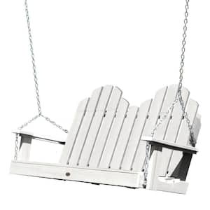 Classic Westport 4 ft. 2-Person White Recycled Plastic Porch Swing