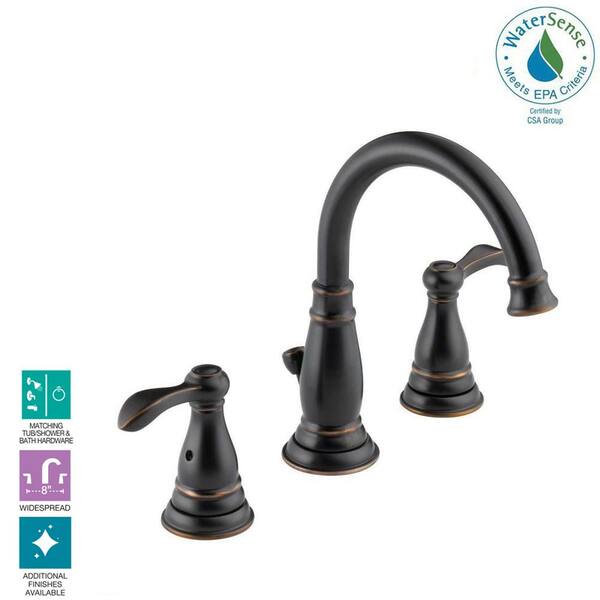 Delta Porter 8 In Widespread 2 Handle Bathroom Faucet In Oil Rubbed Bronze 35984lf Ob Eco The Home Depot