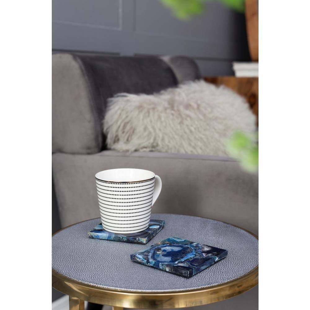 Blue Agate Stone Square Coasters - Set of 4