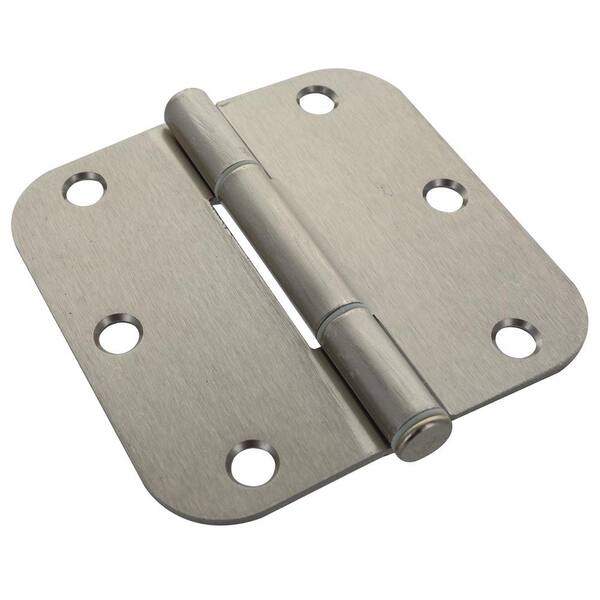 Hardware Essentials 5/8 in. Satin Nickel Squeak Proof Hinge (3