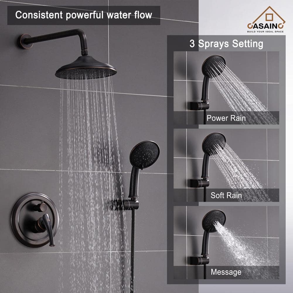 Oil Rubbed Bronze Multi-Head Wall Mounted Shower System