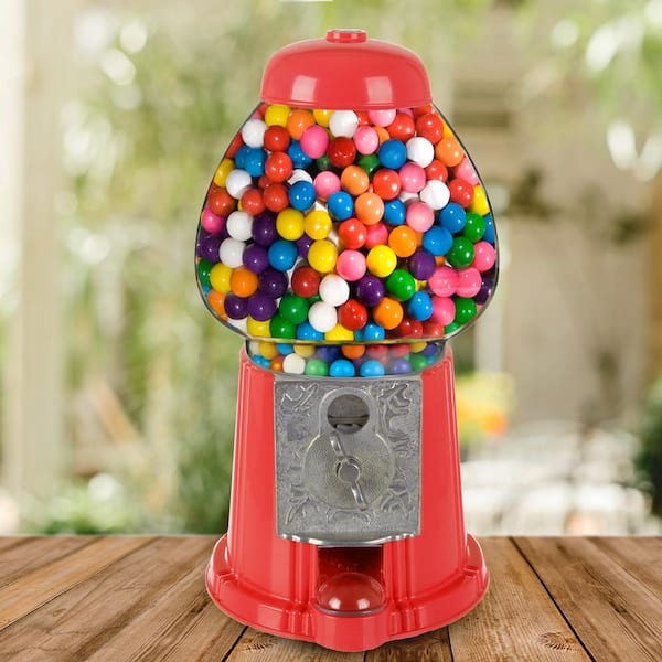 Spiral Fun 10-Inch Gumball Machine with Gumballs: Red and Pink