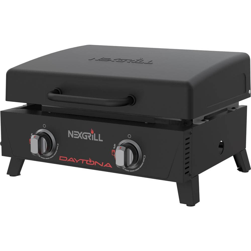 Nexgrill Daytona 2 Burner Griddle Portable Propane Gas Grill in Black ...