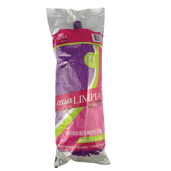 casa LIMPIA XL Purple Mop Head 1 in. Screw On String Mop Microfiber Mop Head Ultra Absorbent Wet Mops 1-Each