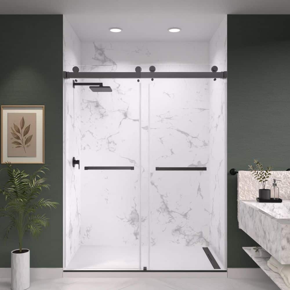 Kobiworks Catalyst 72 in. W x 76 in. H Double Sliding Frameless