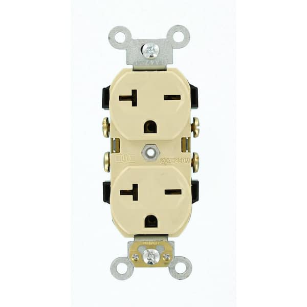 20 Amp 250 V NEMA 6-20R Duplex Outlet/Receptacle, Ivory (1-Pack) 5822-I