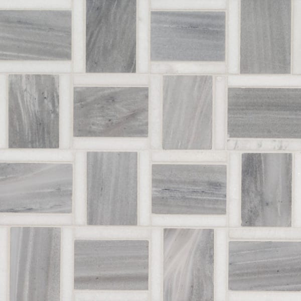 MSI Peoria 12 in. x 12 in. x 0.38 in. Polished Marble Mesh-Mounted Mosaic Floor and Wall Tile (0.97 sq. ft./Each)