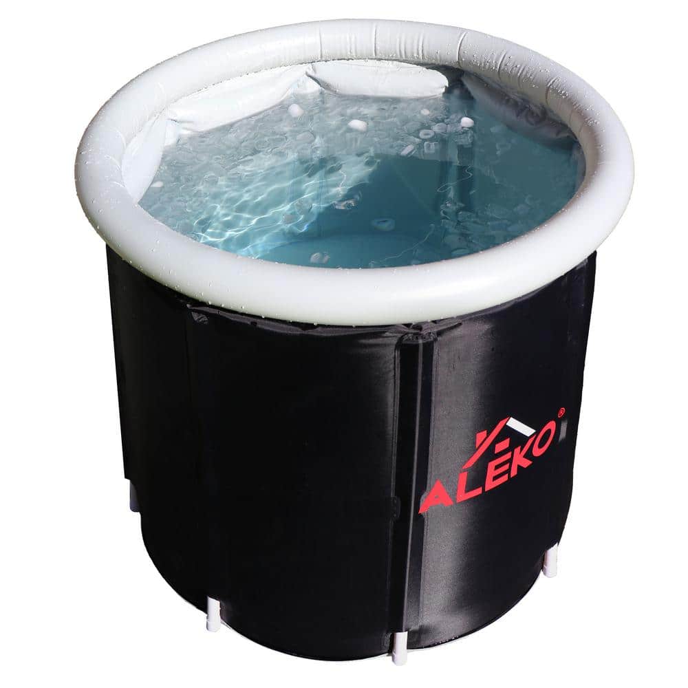 Portable Ice Bath 1-Person 0-Jet Cold Tub/Hot Tub Spa with Cover and Carry 