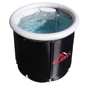 Portable Ice Bath 1-Person 0-Jet Cold Tub/Hot Tub Spa with Cover and Carry Bag