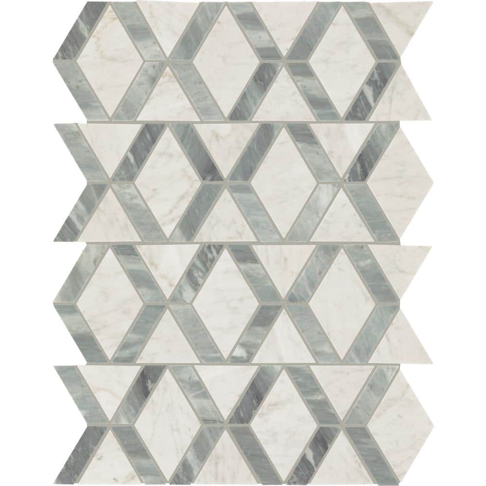 Xpress Mosaix Peel 'N Stick Moonstone 18 in. x 14 Marble Hinge Mosaic Tile (16.2 sq. ft./Case)