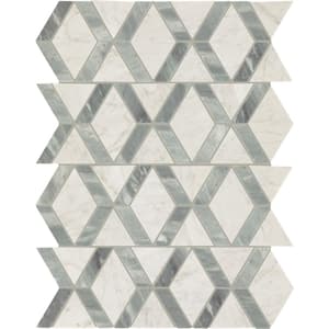 Xpress Mosaix Peel 'N Stick Moonstone 18 in. x 14 Marble Hinge Mosaic Tile (16.2 sq. ft./Case)