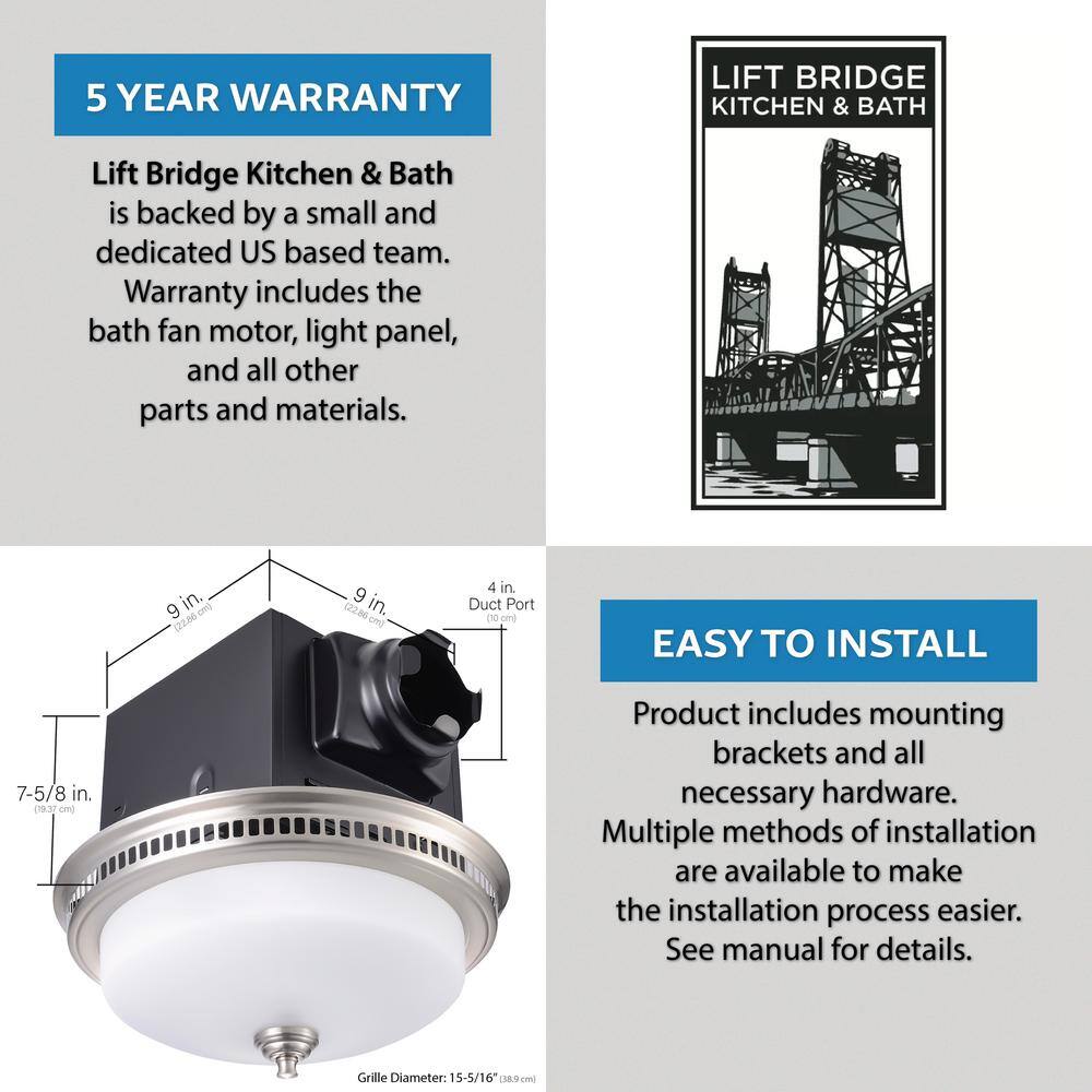 Round Brushed Nickel LED Ceiling Mount Exhaust Fan