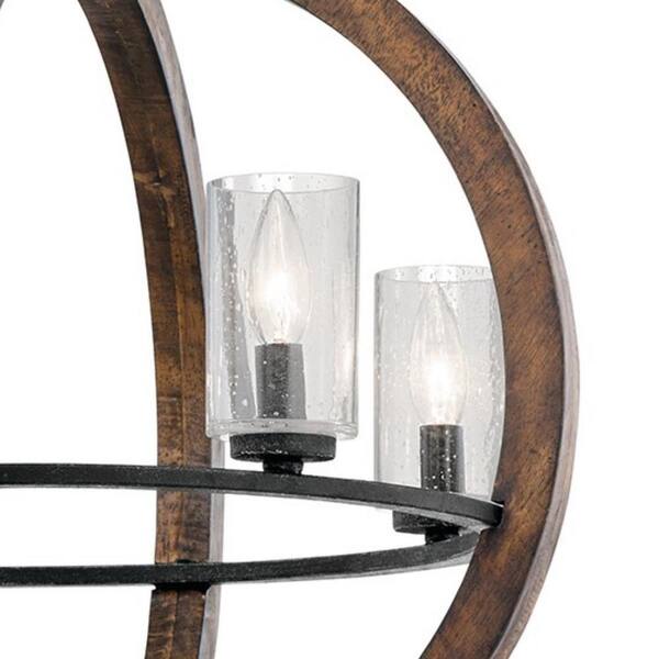 Kichler Grand Bank 4-Light Brown Farmhouse Cage Chandelier