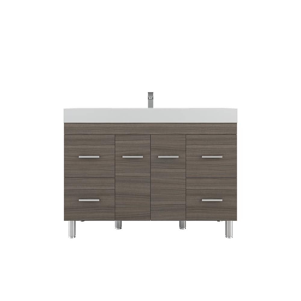 Ripley 48 in. W x 19 in. D x 36 in. H Vanity in Gray with Acrylic Vanity To