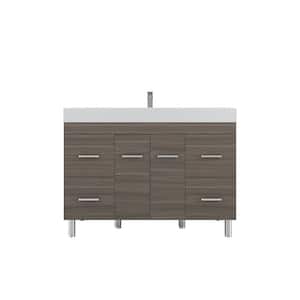 Ripley 48 in. W x 19 in. D x 36 in. H Vanity in Gray with Acrylic Vanity Top in White with White Basin