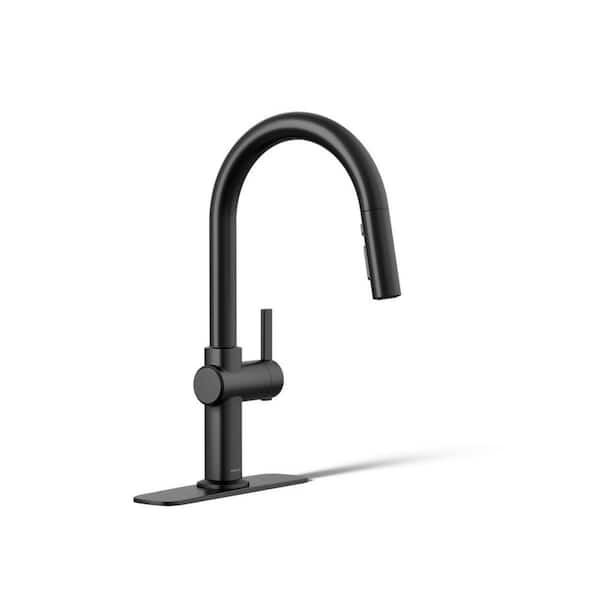 KOHLER Clarus Touchless Single Handle Pull Down Sprayer Kitchen Faucet in Matte Black