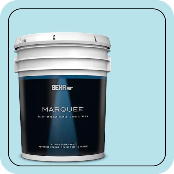 BEHR MARQUEE 5 gal. #P490-1 Ocean Front Satin Enamel Exterior Paint & Primer