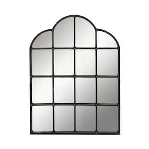 48 in. x 36 in. Black Metal Traditional Arch Wall Mirror