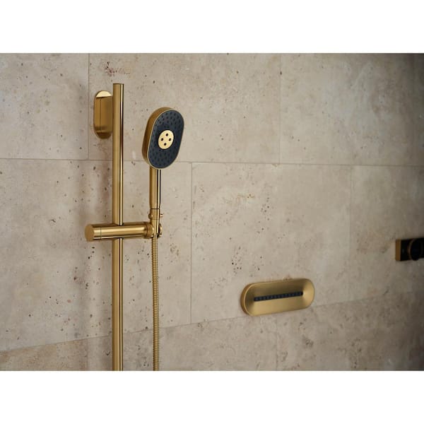 Kohler 26310-2MB Statement Wall-Mount Handshower Holder with Supply Elbow and Check Valve, Vibrant Brushed Moderne Brass