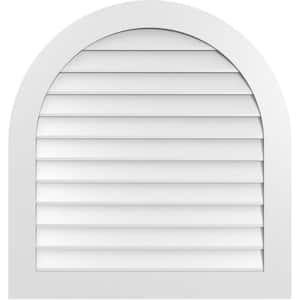 36" x 38" Round Top Surface Mount PVC Gable Vent: Non-Functional with Standard Frame
