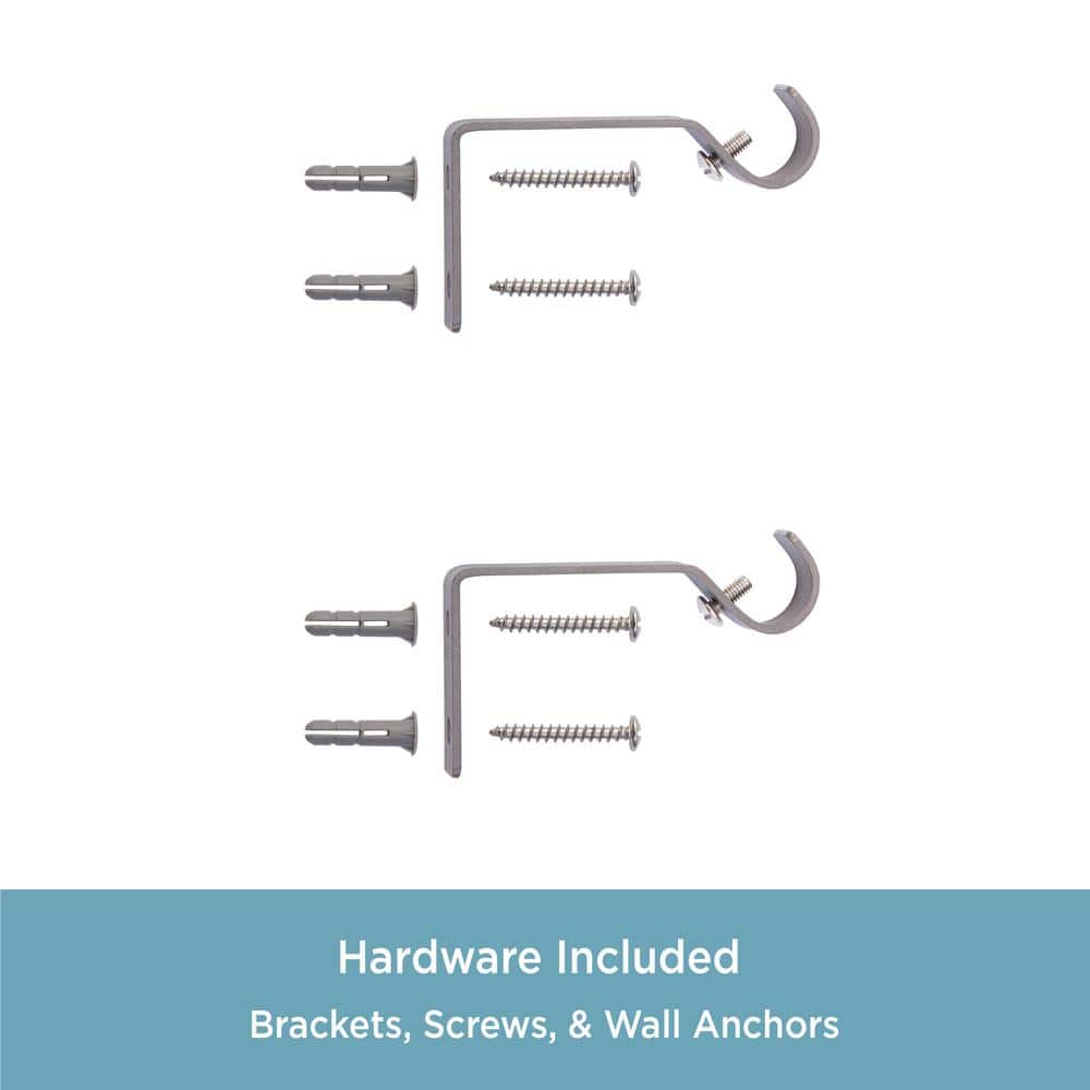 Kendall Brushed Nickel Adjustable Single Curtain Rod Set