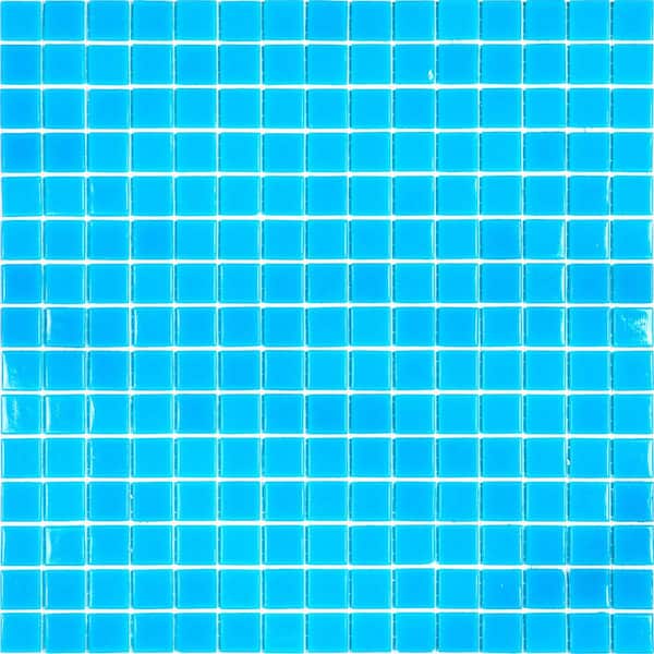 Apollo Tile Dune 4" x 6" Glossy Pacific Blue Glass Mosaic Uniform square Wall and Floor Sample Tile (0.13 sq. ft./Piece) (1-Pack)