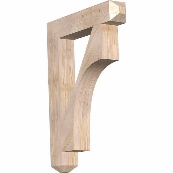 Ekena Millwork 5.5 in. x 44 in. x 32 in. Douglas Fir Westlake Craftsman Smooth Bracket