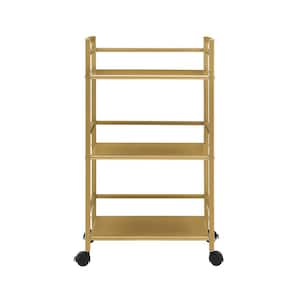 Helix 3-Tier Rolling Cart in Gold